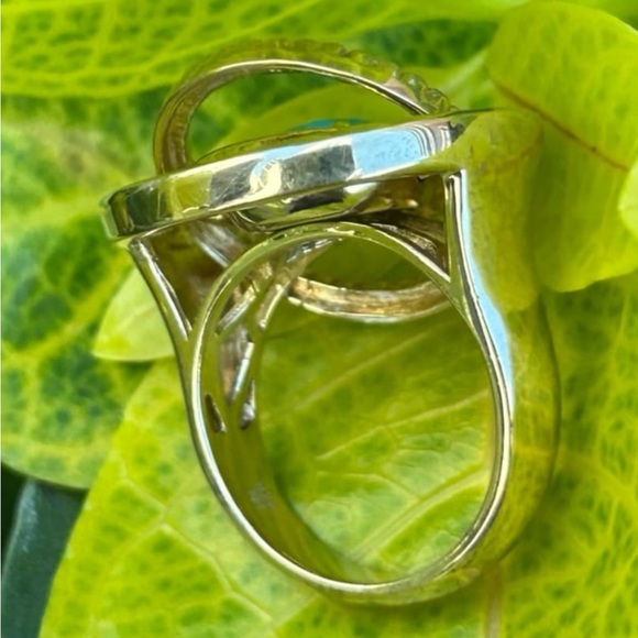 Gems en Vogue Michael Valitutti “NH” Palladium Silver Turquoise Ring size 7 - Picture 6 of 13